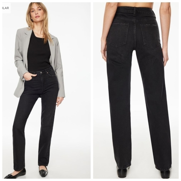 Dynamite Chiara  Black Highrise Straight Leg Jeans Size 24 - Picture 1 of 9